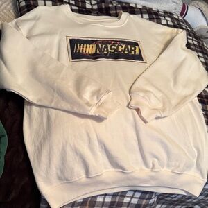 Nascar Men's Cream Crewneck Sweater